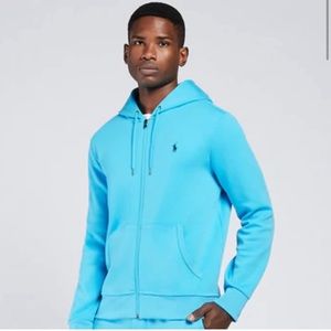 Polo Turquoise Full Zip Up Hoodie Jacket Size M